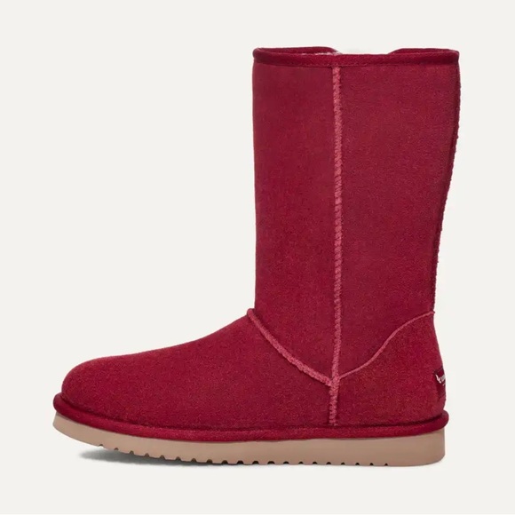 Cozy Red Mid-Calf Boots - Picture 1 of 5